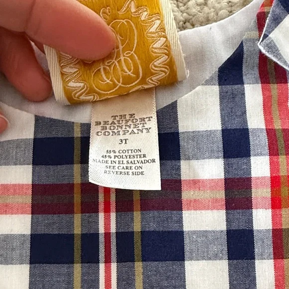 The Beaufort Bonnet Company Navy and Red Plaid Dress - Picture 2 of 6